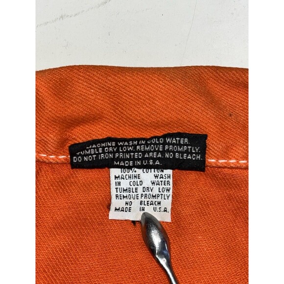 Vtg RUBBER SOUL Men’s  XXL Orange Cool Sexy Denim Trucker Jacket Coat USA Made - Picture 8 of 12